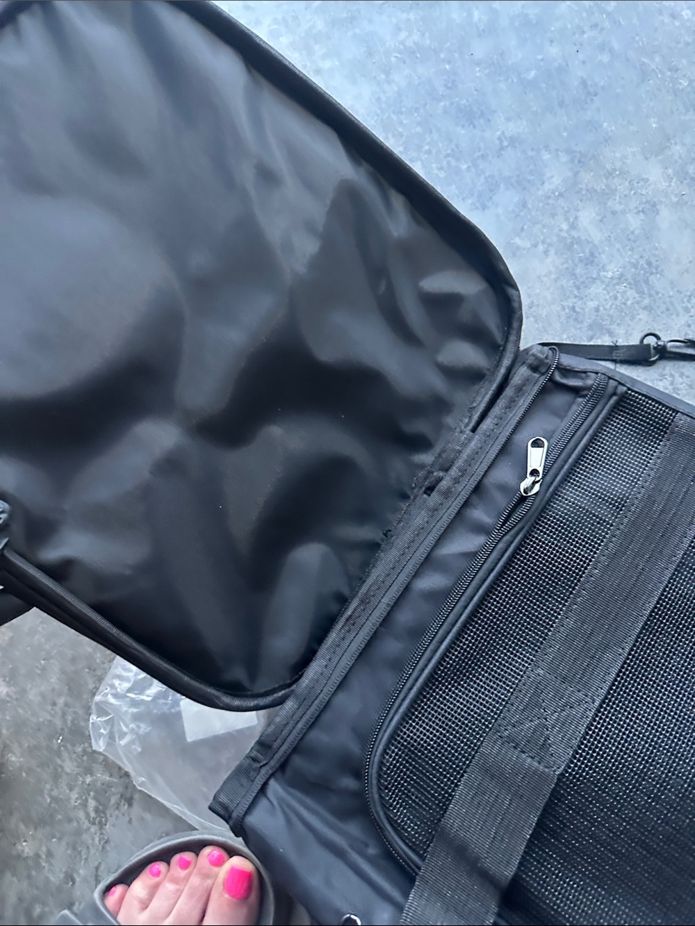 Giant soft sided cat or small dog carrier, ideal for travel - black - Picture 6 of 7